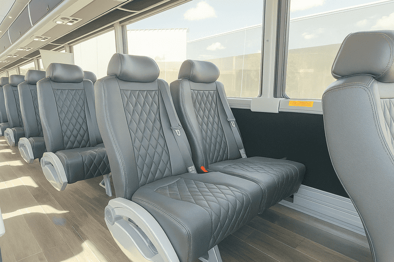 interior of Renton Coach Bus Service charter bus